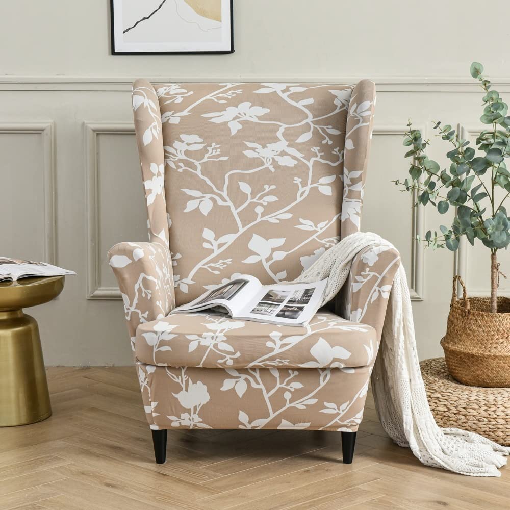 Fluweel Hoes fauteuil,stretch Elastisch Wingback stoelhoezen