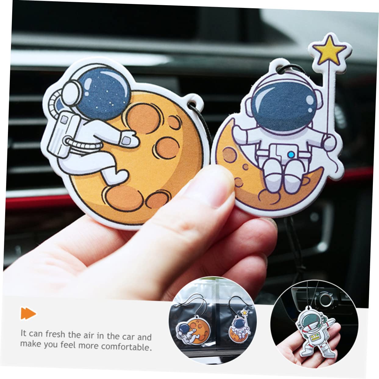 ULTECHNOVO 60stücke Teiliges Astronauten-hängedekor Für Rückspiegel Auto-innenraum-duftanhänger Mit Verschiedenen Designs Für Frischen Duft Und Stilvolle Dekoration Im Auto Und Zuhause