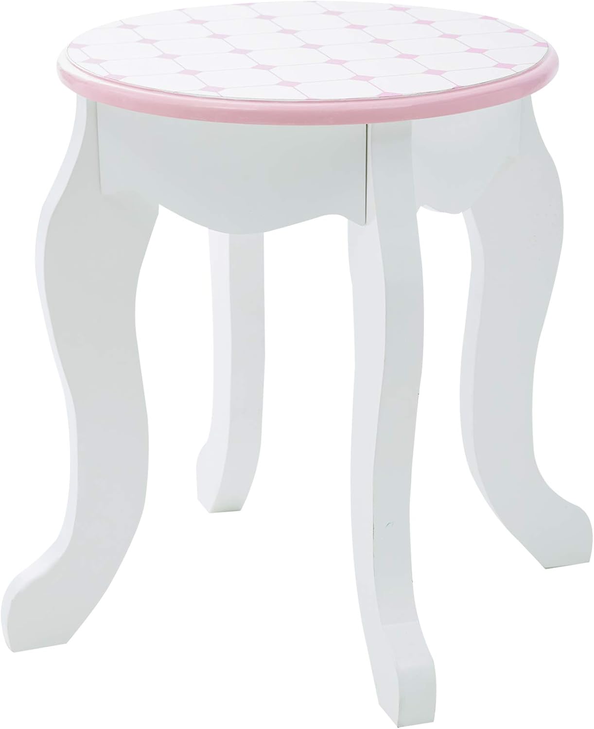 Teamson Kids Pretend Play Kids Vanity Table and Chair Vanity Set with Mirror Makeup Dressing Table with Drawer Castle Play Set with Accessories for Girls Dreamland Castle Play Vanity Set White Pink : Toys & Games