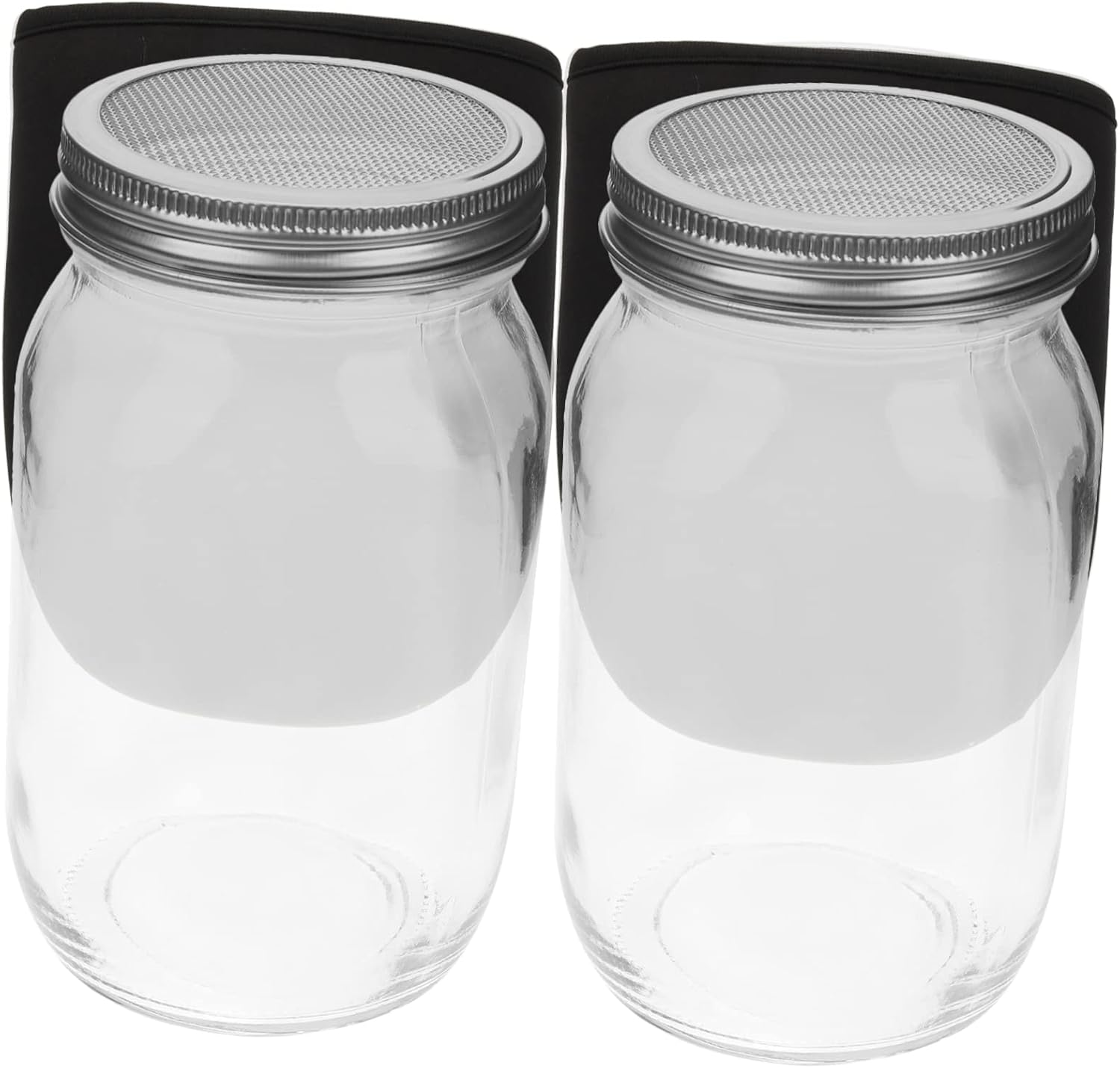GALPADA 1set Sprouting Kit with Blackout Sleeves Indoor Sprouting Jar with Screen Lid for Growing Broccoli Mung Beans and More Includes Jars and Tray