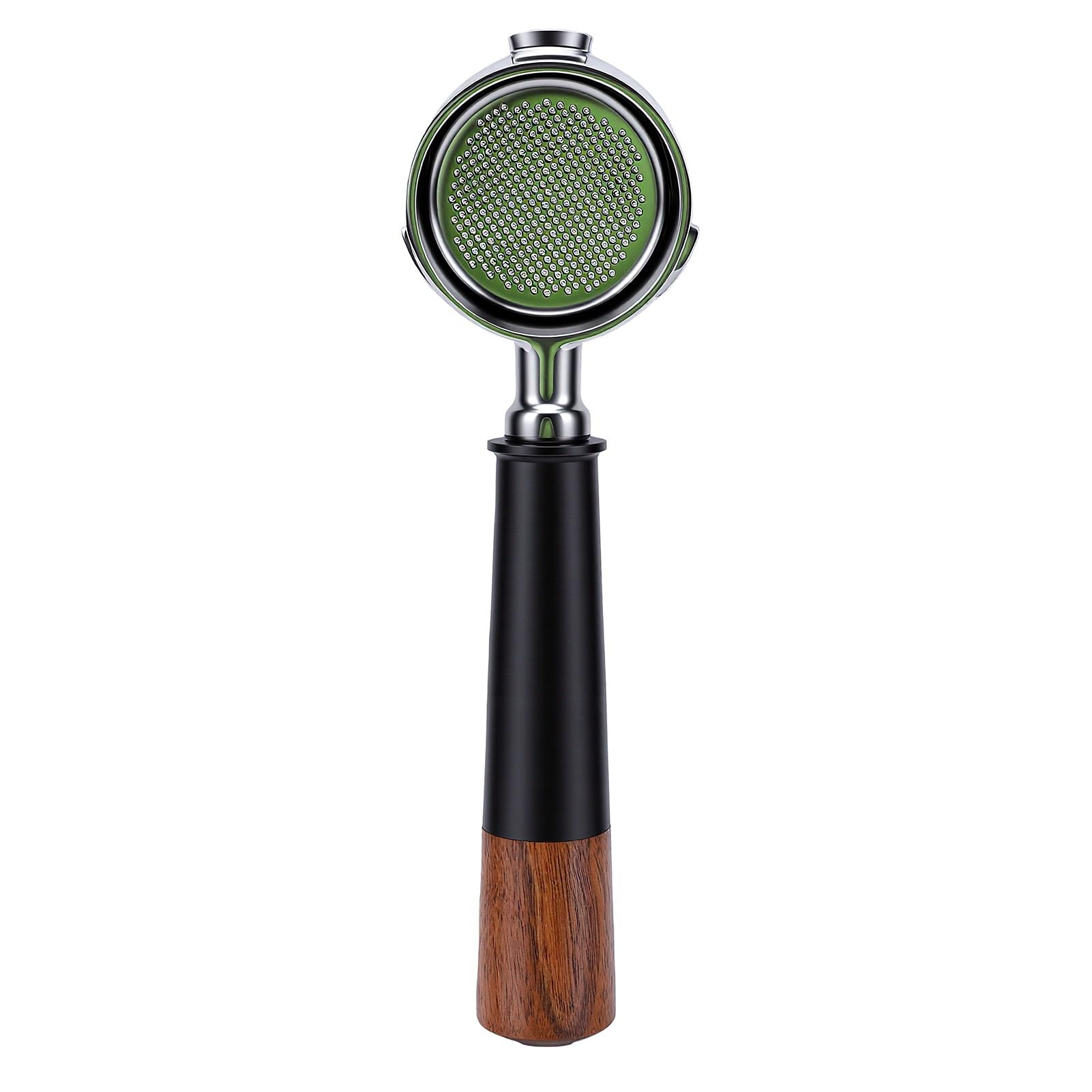 RIZGHWOY Portafiltro caffè da 51 Mm con 3 Alette, Supporto Filtro per | Acciaio Inox 304, Manico in Noce, Antiruggine, Ideale per Casa, Ufficio e Bar