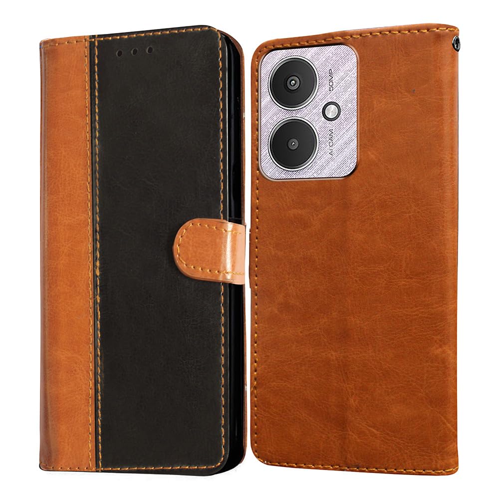 Casotec Flip Cover Back Case for Mi Redmi 13C 5G / Poco M6 5G | Premium Leather Finish | Inbuilt Pockets & Stand | Flip Cover Back Case for Mi Redmi 13C 5G / Poco M6 5G (CamelBlack) (B0CQ8FV9T3) Amazon Price History, Amazon Price Tracker