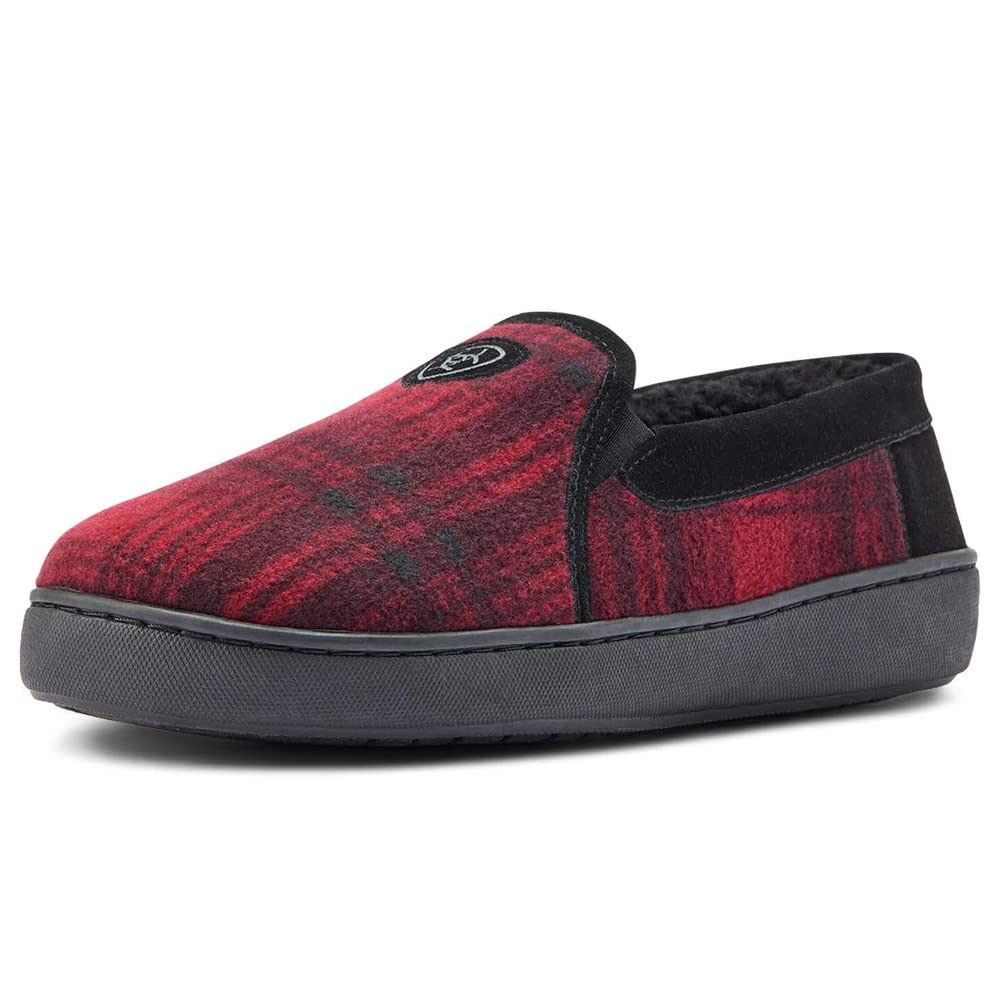 ARIATMen's Lincoln Wool & Suede Warm Soft Comfortable Indoor Outdoor Slippers with Sherpa Lining & TPR Soles