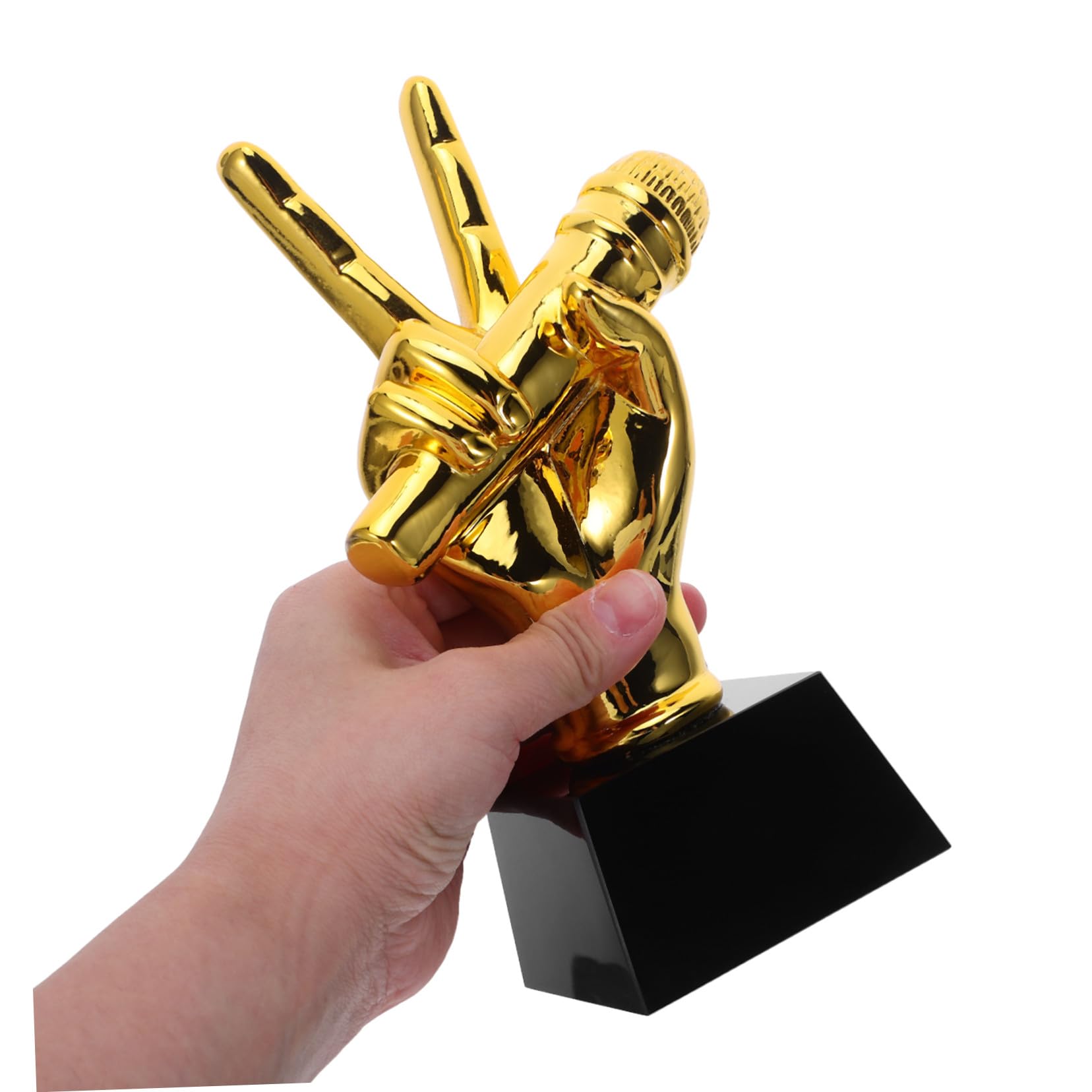 iplusmile Premio Microfono in Resina Oro per Gare Musicali Decorazione Unica e Funzione Fotografica per Feste Karaoke e Amanti della Musica