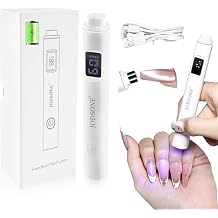JODSONE Handheld Small U V Nail Lamp with Magnet LCD Display Rechargeable Portable Mini Nail Lamp for Home DIY Manicure White