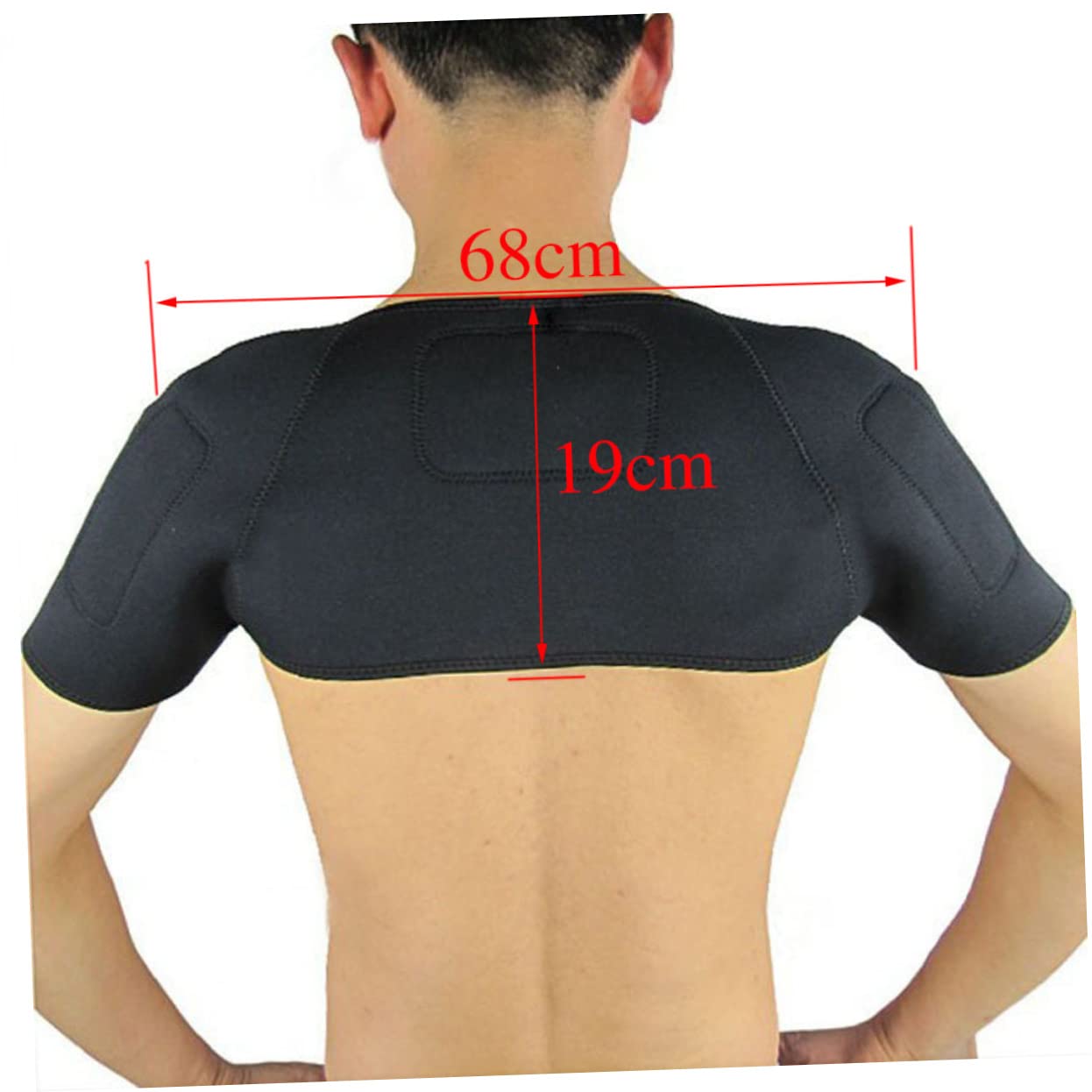 Gogogmee Magnetic Shoulder Pad Thermal Heat-chip Self Heating Shoulder Support Black