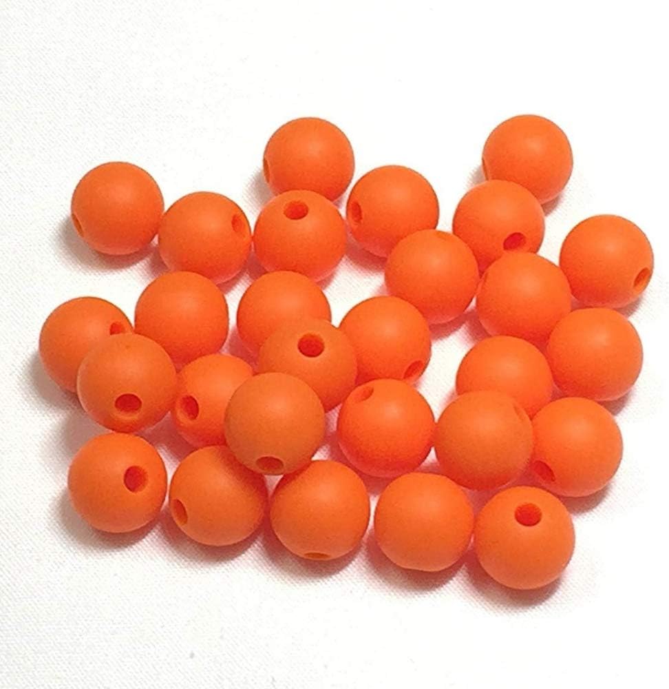 Blue Rabbit CoOrange Silicone Beads by BLUE RABBIT CO for Keychain Making, Necklace, Bracelet (15mm, 100pc, Orange) Bulk Beads & Bead Assortments, Silicon Beads