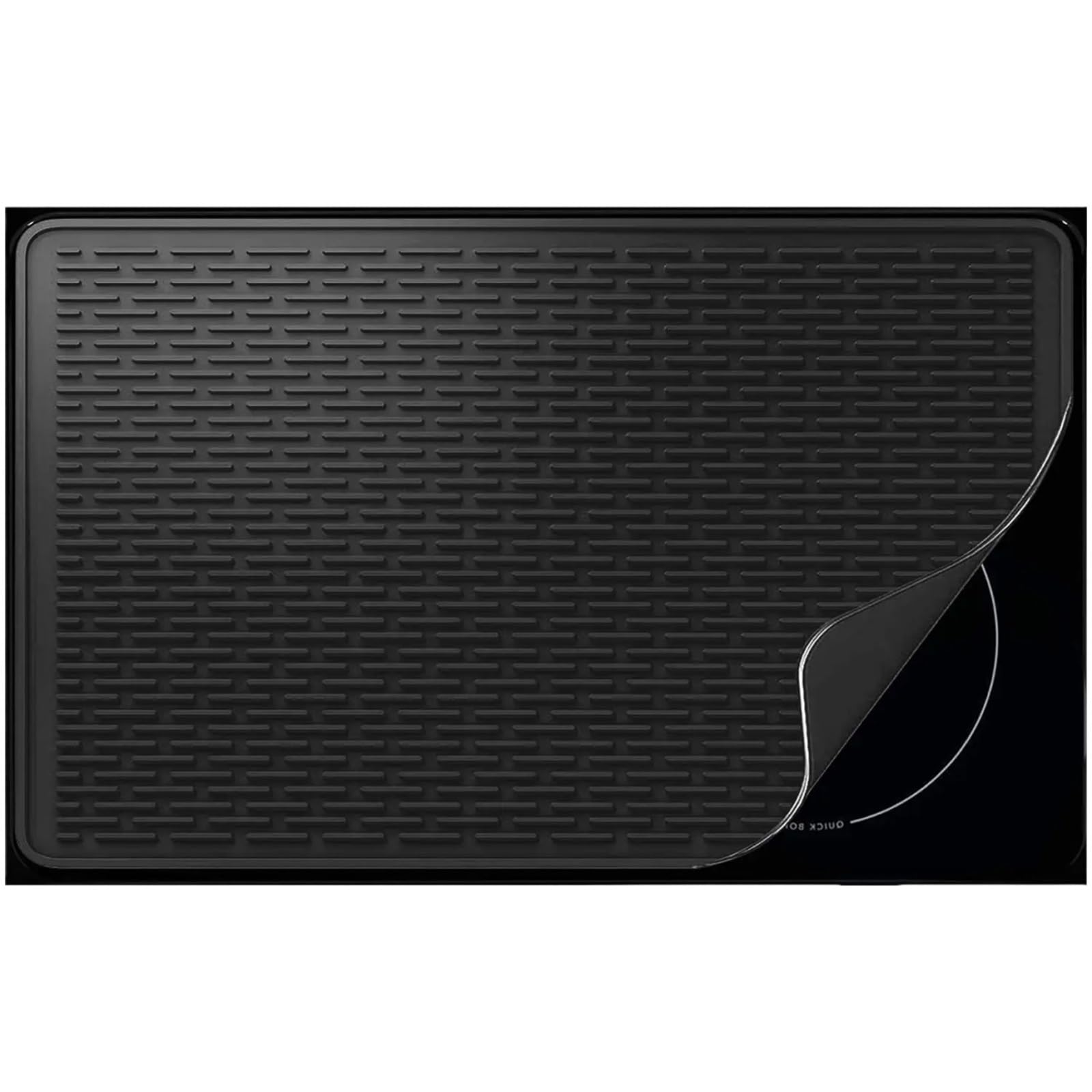 Alfombrilla para Café Bar Estera de café de Silicona for máquina de café, Multiusos for encimeras de hogar, Cocina y Oficina(Black,71x50cm)