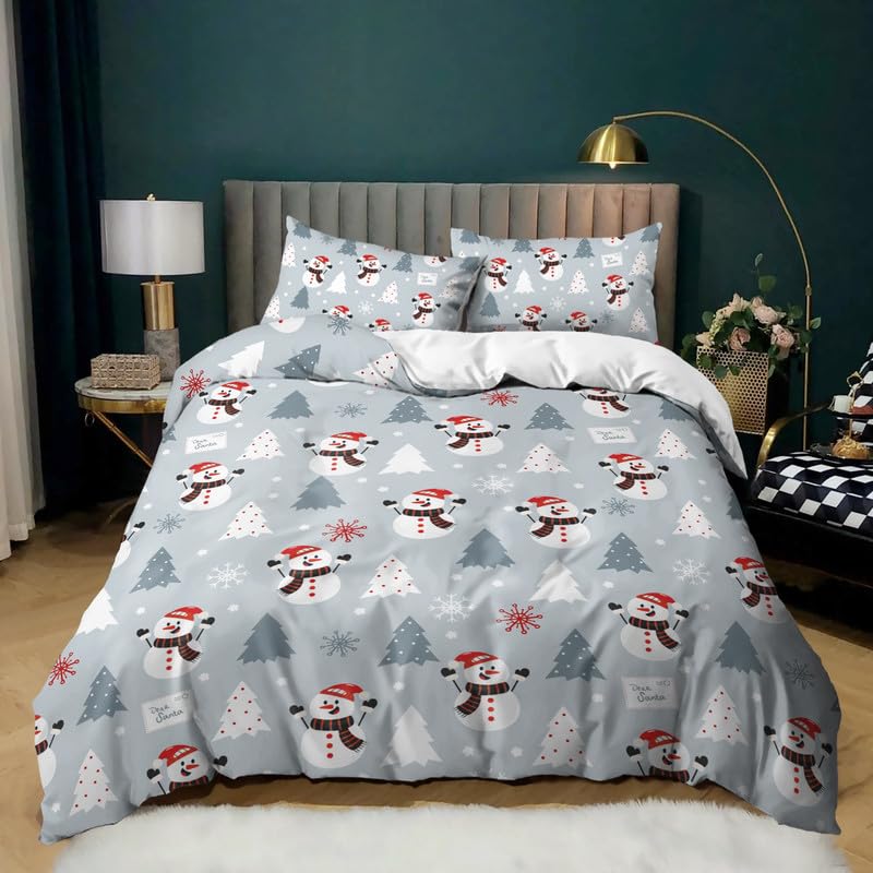 Housse de couette 220x240 bonhomme de neige pour chambre adulte