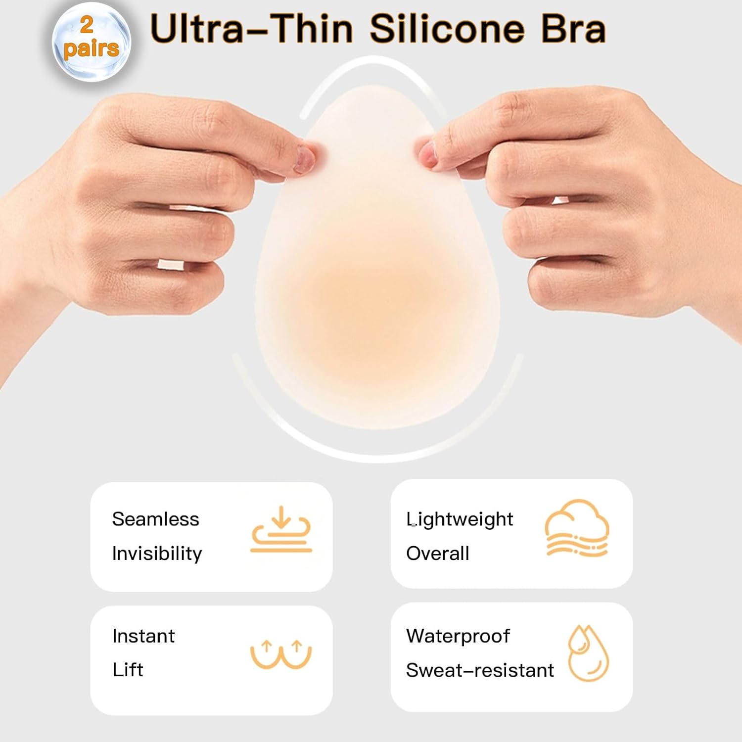 Silicone Nipple Covers for Women - 2 Pairs Invisible Strapless Sticky Bra Ultra Thin Reusable Adhesive Pasties with Lift for Backless Dresses Pink - Image 3