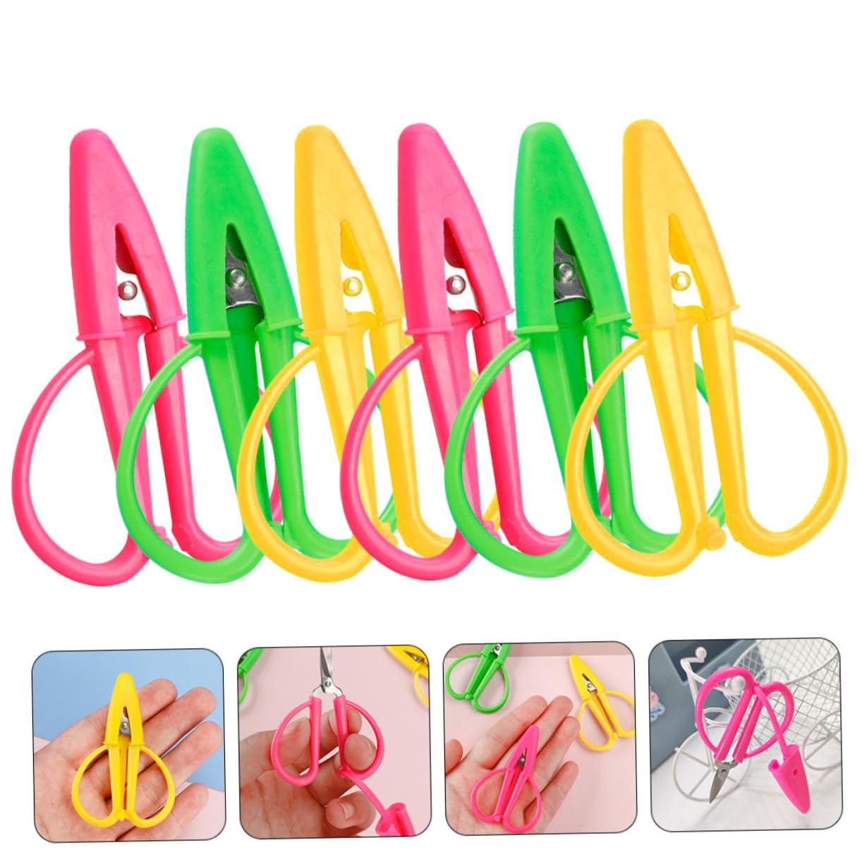 VILLCASE 24pièces Mini Ciseaux De Couture Multi-fonctions Avec Couvercle Ciseaux De Pour Arts Et Activités Scolaires