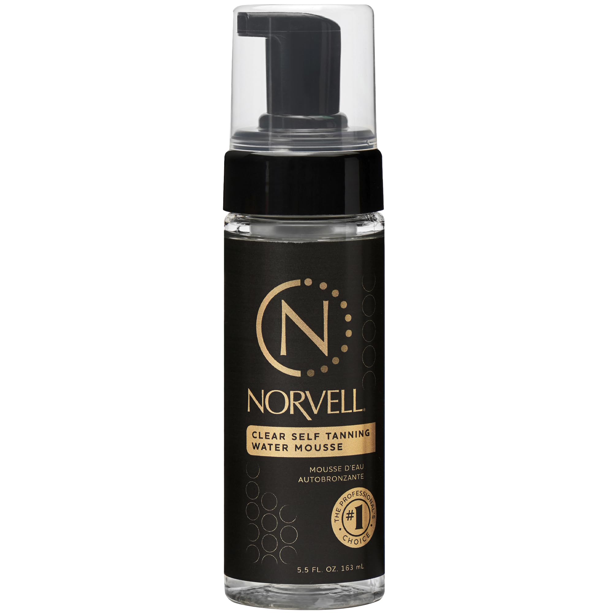 Norvell Essentials Clear Self Tanner Water Mousse 5.8 fl oz Raspberry Almond – Lightweight Self Tanning Foam for Streak Free Natural Fake Tan, Body Bronzer with Vitamin C & E
