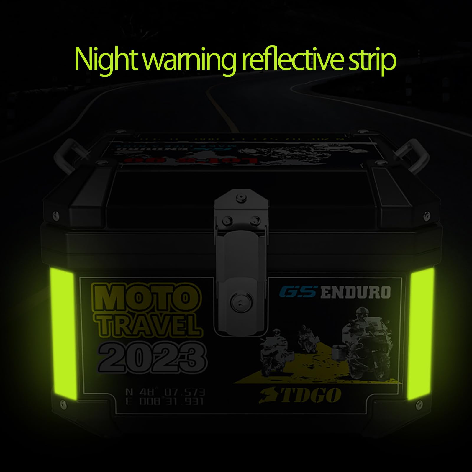 Baúl de Moto con Cierre de Seguridad, Resistente al Agua, Cierre rápido, Accesorios universales para Moto, Adecuado para Guardar Cascos y Equipaje Grande 45L Black