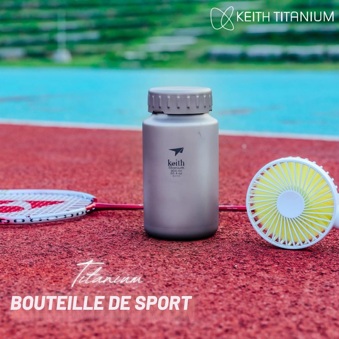 Keith Bouteille d'Eau en Titane Avec Bouchon à Baïonnette, Ti3032, 400ml – Gourde de Voyage Pour Eau, Thé et Café, Idéale Pour l’Hydratation en Plein Air, Camping et Randonnée (18.0x9.2x7.3)