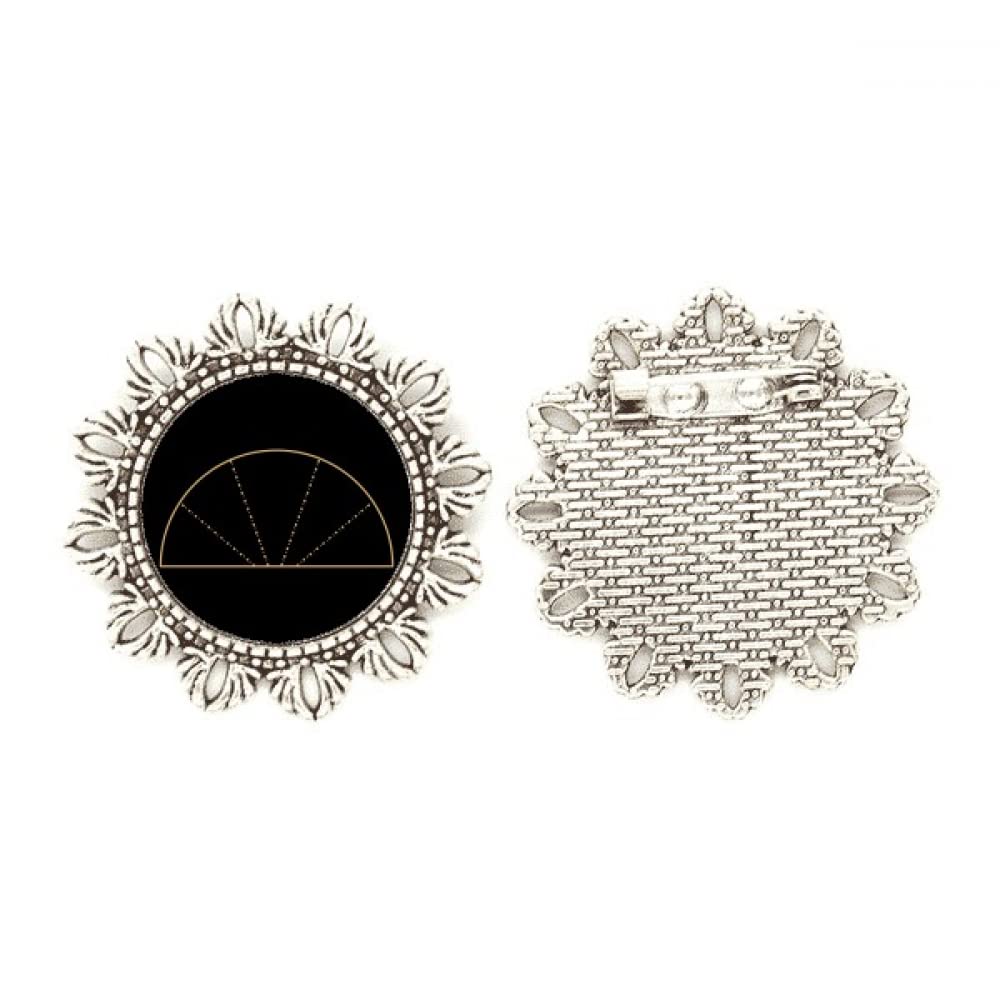 Broche de plata de alta joyería pin con flor y geometría sectorial 4