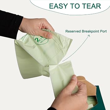 HECTOLIFE 2.6 Gallon 100 Count Compostable Bags Handle Tie