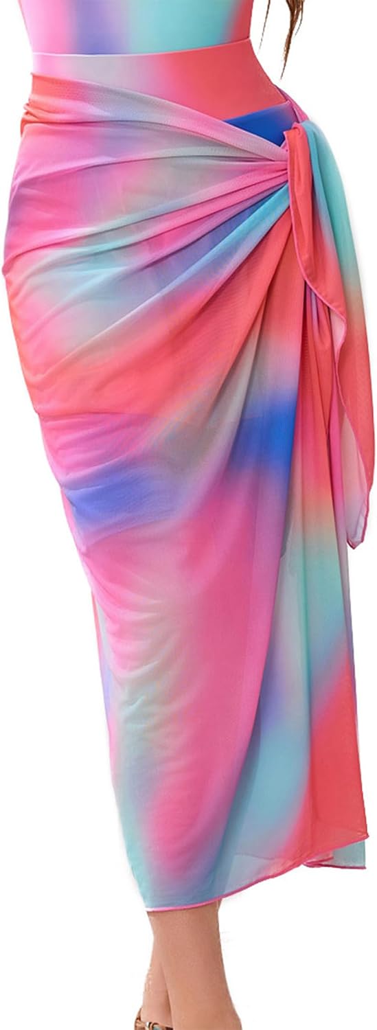 IDOPIP Muslim Burkini Swimsuit for Women Modest Islamic Swimwear with Beach Skirt + Cover up Sarong + Pants 4PCS Bathing Suit