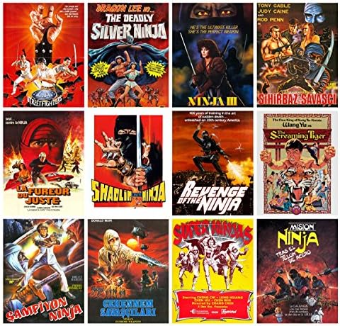 2027 Wall Calendar [12 pages 8"x12"] Ninja Kung Fu Action Vintage Trash Movie Posters image 5