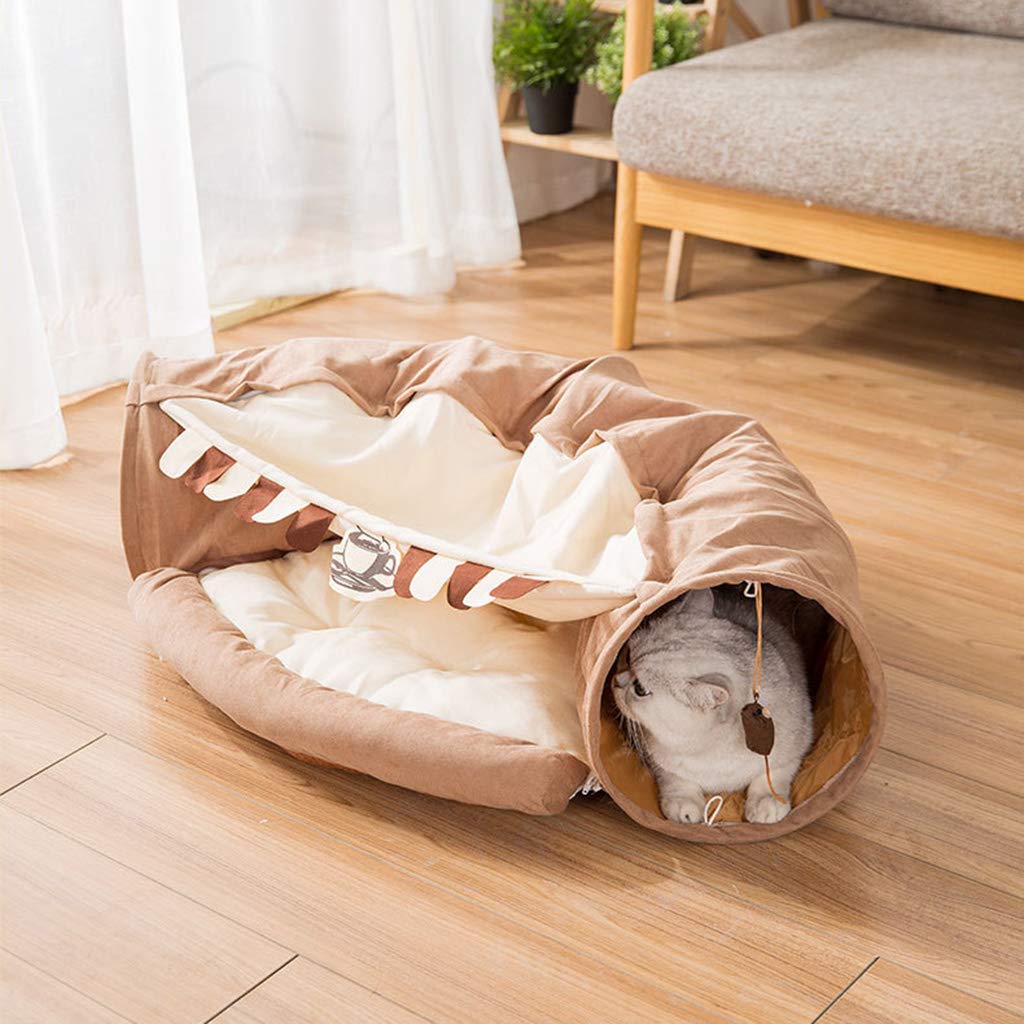 Tubo de túnel para gatitos, juguetes para gatos de interior, juguete para mascotas aburridas con cama para esconderse y buscar con scr