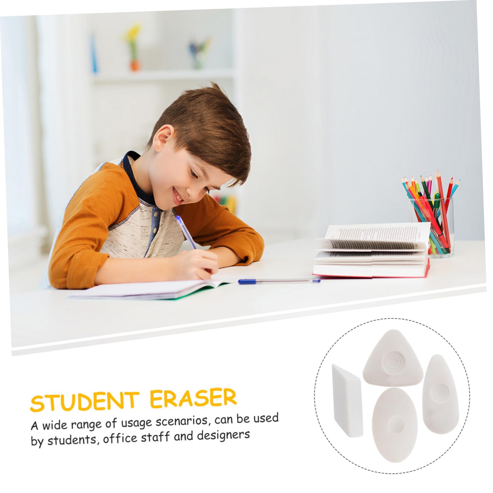 Veemoon 4Pcs Professional Sketching Erasers for Artists Multi Shape Design for Pencil Correction School Supplies for Young Creatives