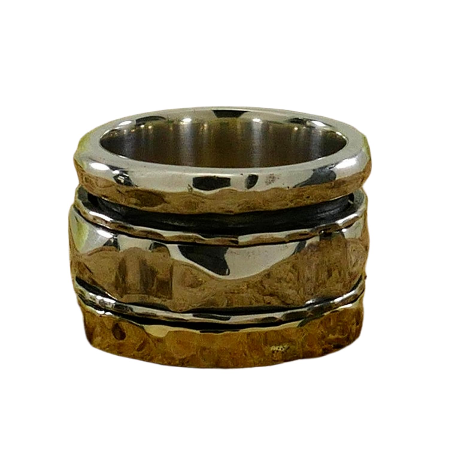 925 Sterling Silber Spinner Ring Unisex, minimalistisches Meditations-Fidget-Band, Meditation zur Angstlinderung, rotierender, gehämmerter Boho-Ring für Entspannung und Komfort | LK_SPV_T_0977