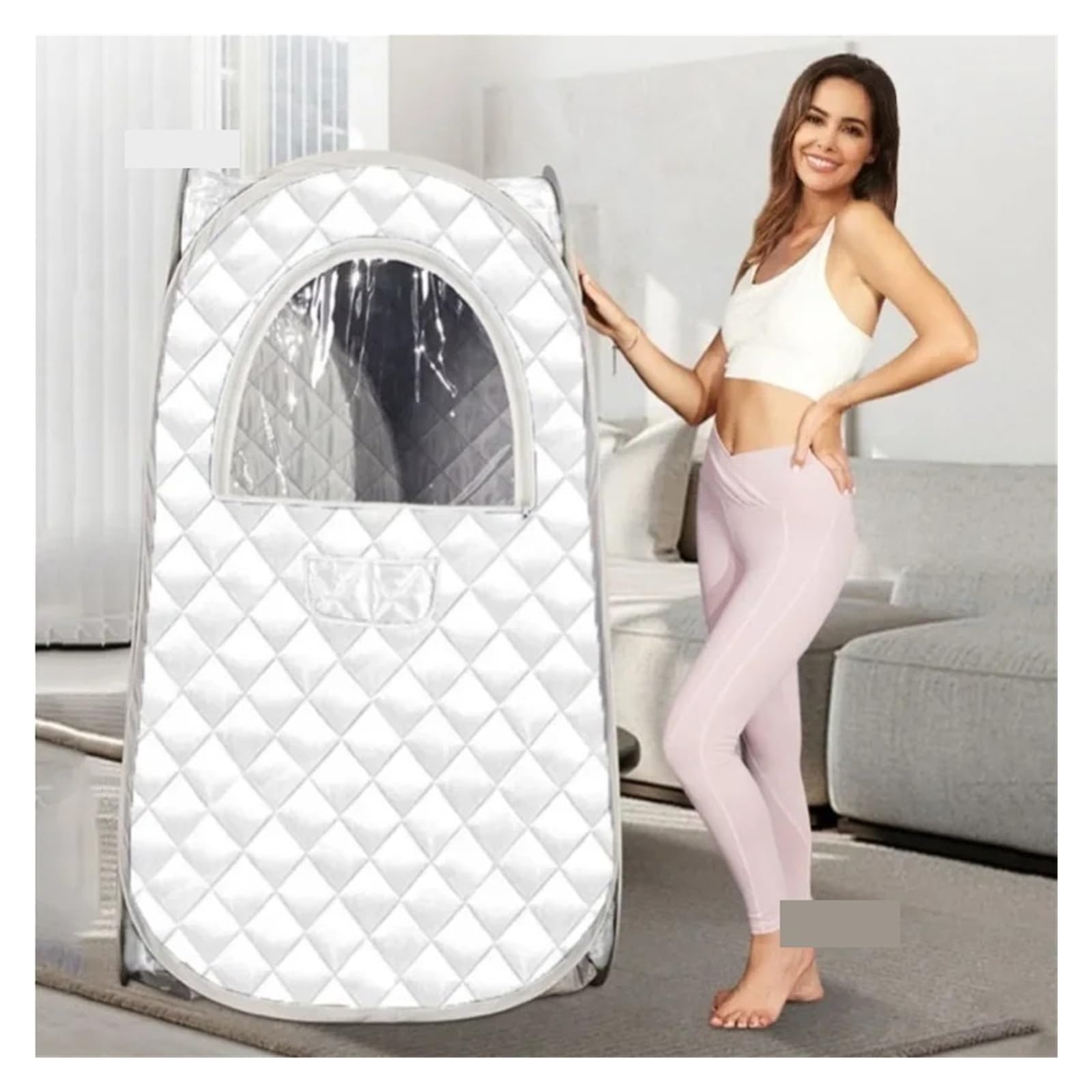 Sauna parowa, Domowe Spa Sauna Parowa Składany Namiot Do Sauny Z Generatorem Pary 3L I 1000W Przenośne Pokoje Osobiste Całe Ciało,do domu(Grey-Set)