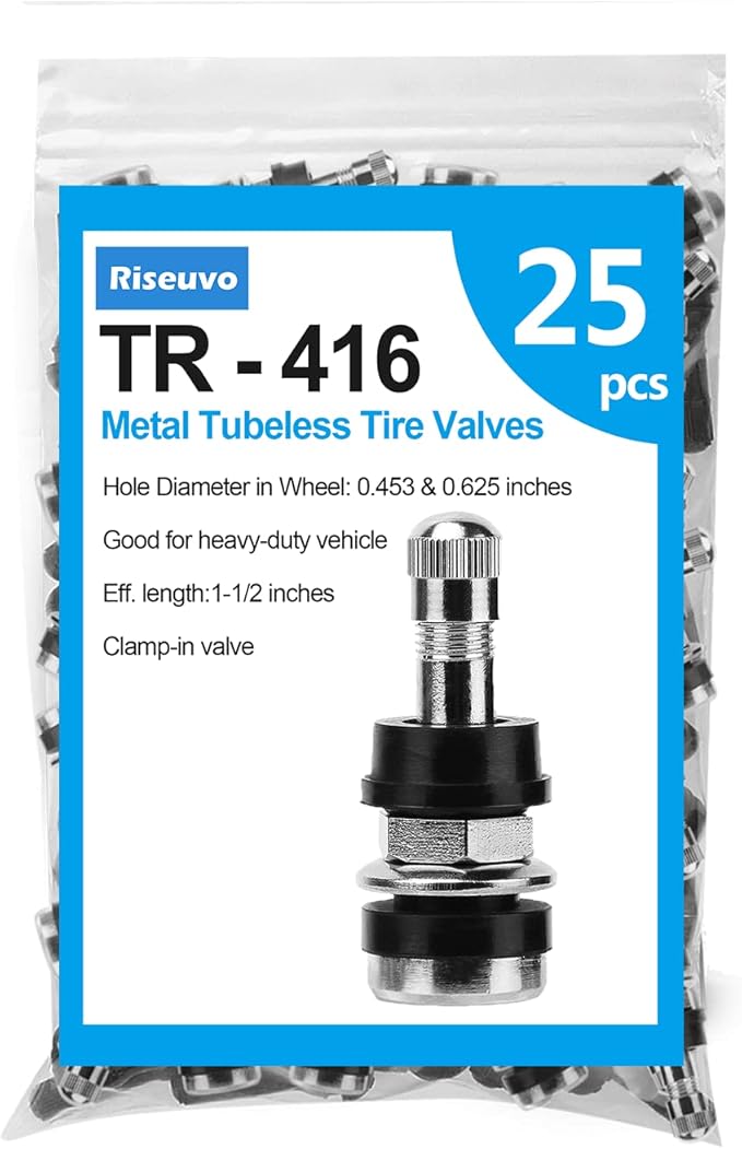 Riseuvo 25pcs TR416 Outer Mount Metal Valve Stem High