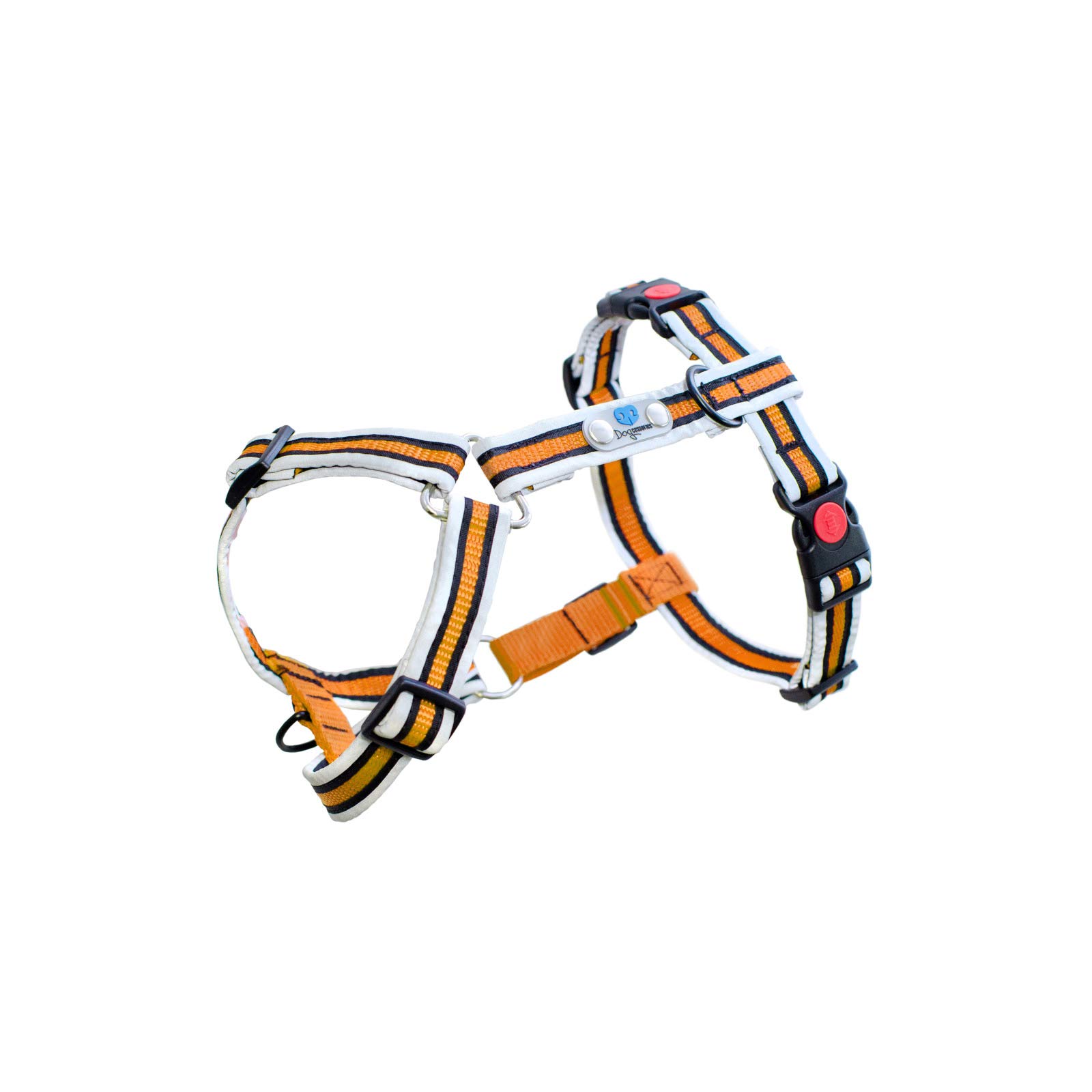 Arnés Anti-Pull Plus Talla L 48-80 cm (Cuello) 66-103 cm (Parte Superior del Cuerpo) Ajustable Reflectante Botón con Fusible Softgeschirr Perros Arnés Ancho 25 mm Naranja