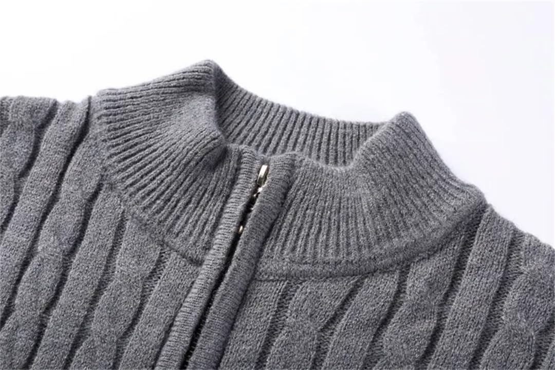 Hgvcfcv Maglieria da Uomo Tinta Unita Mezza Cerniera Maglione Ispessimento Abbigliamento da Uomo Maglione A Collo Alto