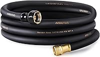 ARBUTUS Heavy Duty Rubber Garden Hose 5/8" x 25ft Brass Fittings 600 PSI Burst Strength - Flexible Durable for Yard Car Wash Pets