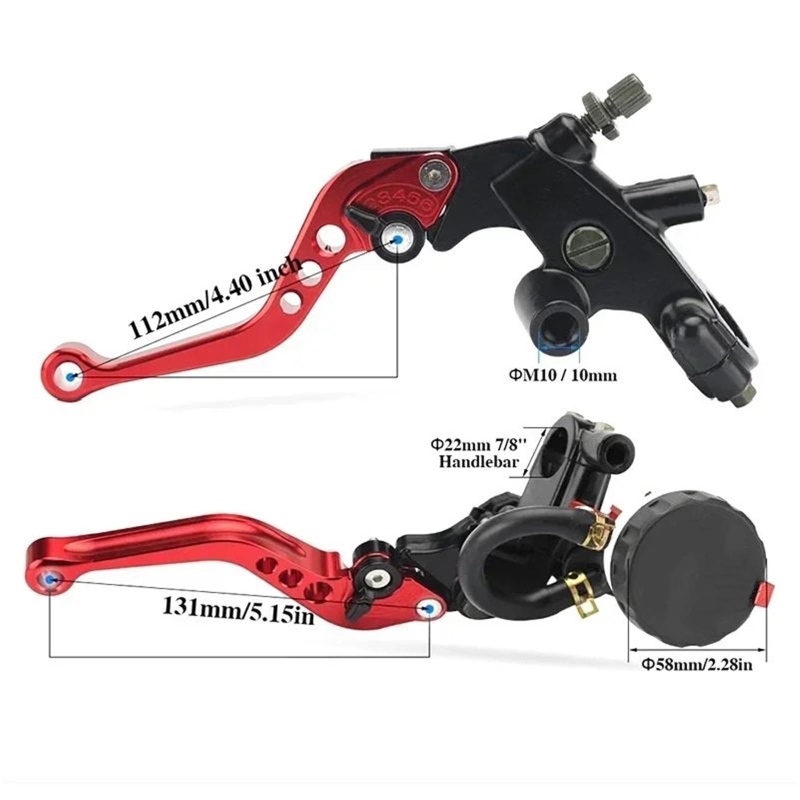 Uchwyty motocyklowe Uniwersalny CNC 7/8" 22mm | Aluminum Brake Clutch Pump Lever Hydraulic Master Cylinder for 250cc-500cc Dirt Motorcyle