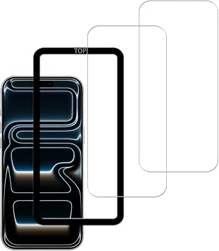 Tempered Glass Screen Protector for iPhone 17 Pro Max, Made with Nippon Sheet Glass Material, High Transparency, 9H Hardness, Easy to Attach, With Guide Frame, Set of 2