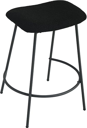 Miniatura 8 de DM Furniture Juego de 4 taburetes de bar de altura de mostrador de 25.5 pulgadas, modernos taburetes de bar tapizados sin espalda para isla de