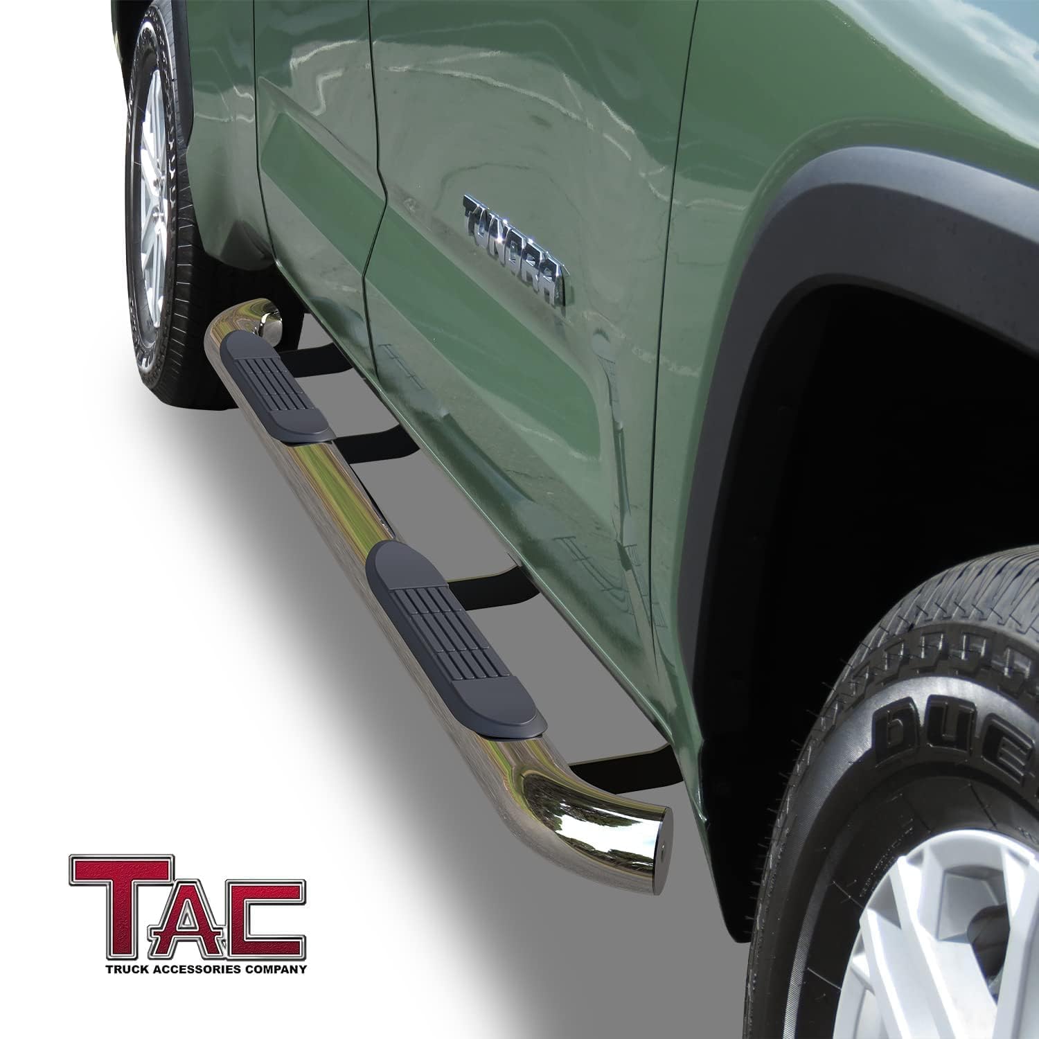 TAC Side Steps Running Boards Compatible with 2022-2024 Toyota Tundra Double Cab 3” Stainless Steel Side Bars Nerf Bars Off Road Accessories 2pcs