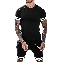 Babioboa Mens Short Sets 2 Piece Outfits Fashion Summer Tracksuit Casual Shirt Shorts Slim Fit Athletic Sports Sweatsuit