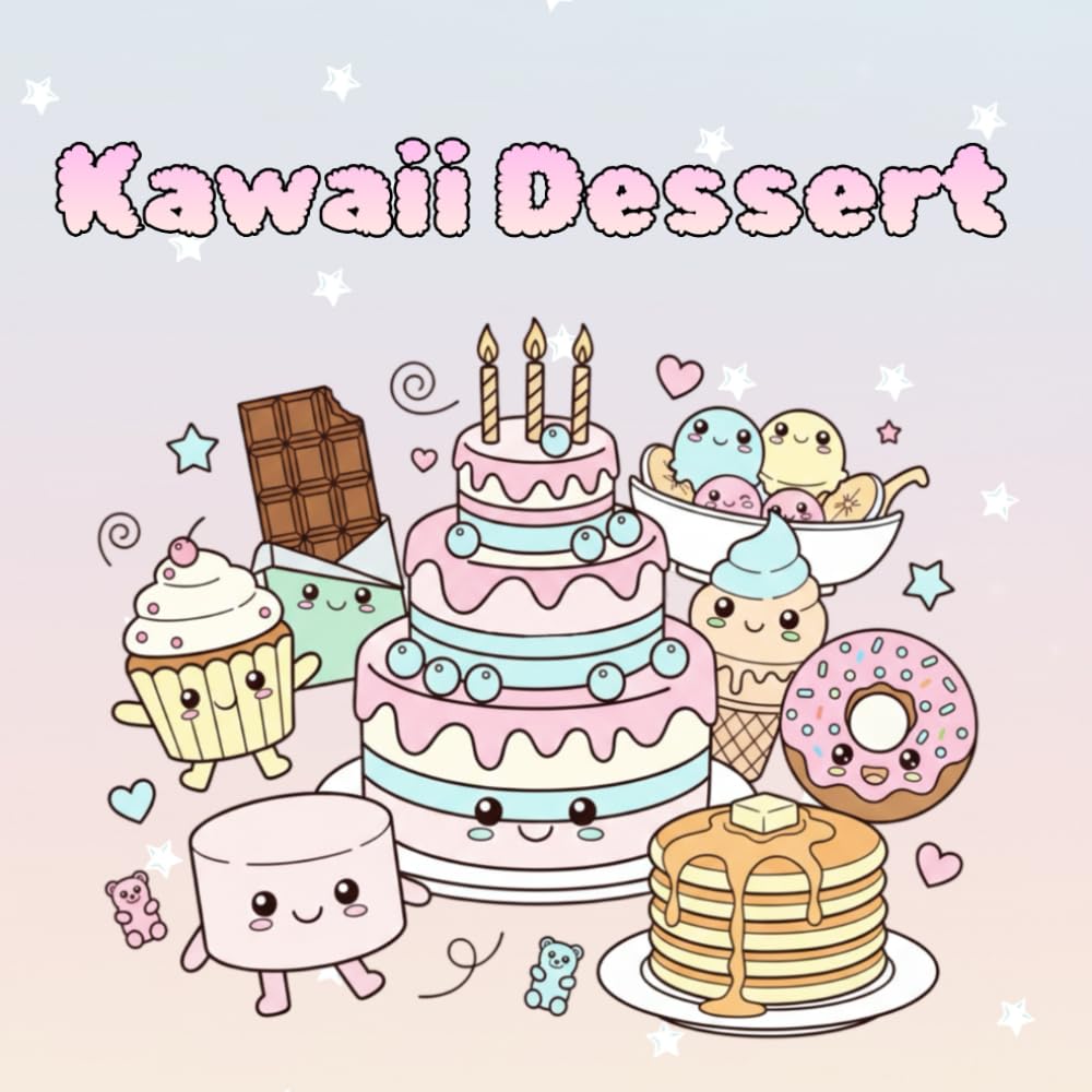 Kawaii Dessert: Sweet Treats Coloring Book for Kids