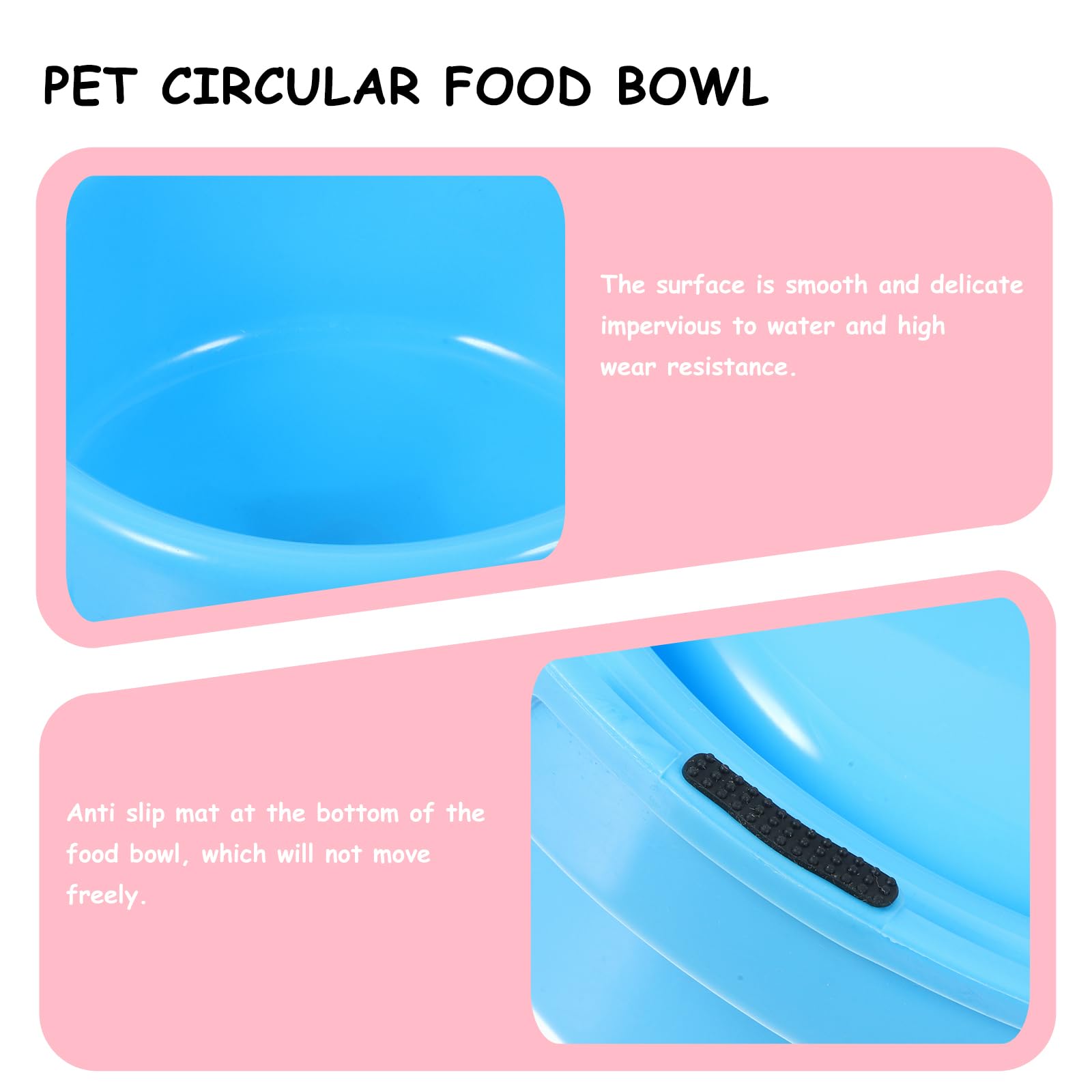 iplusmile Mangiatoia antiformiche – 3 ciotole per cani e gatti con gomma antiscivolo, ciotola per cani e gatti e anti trabocco, 18 x 7 cm