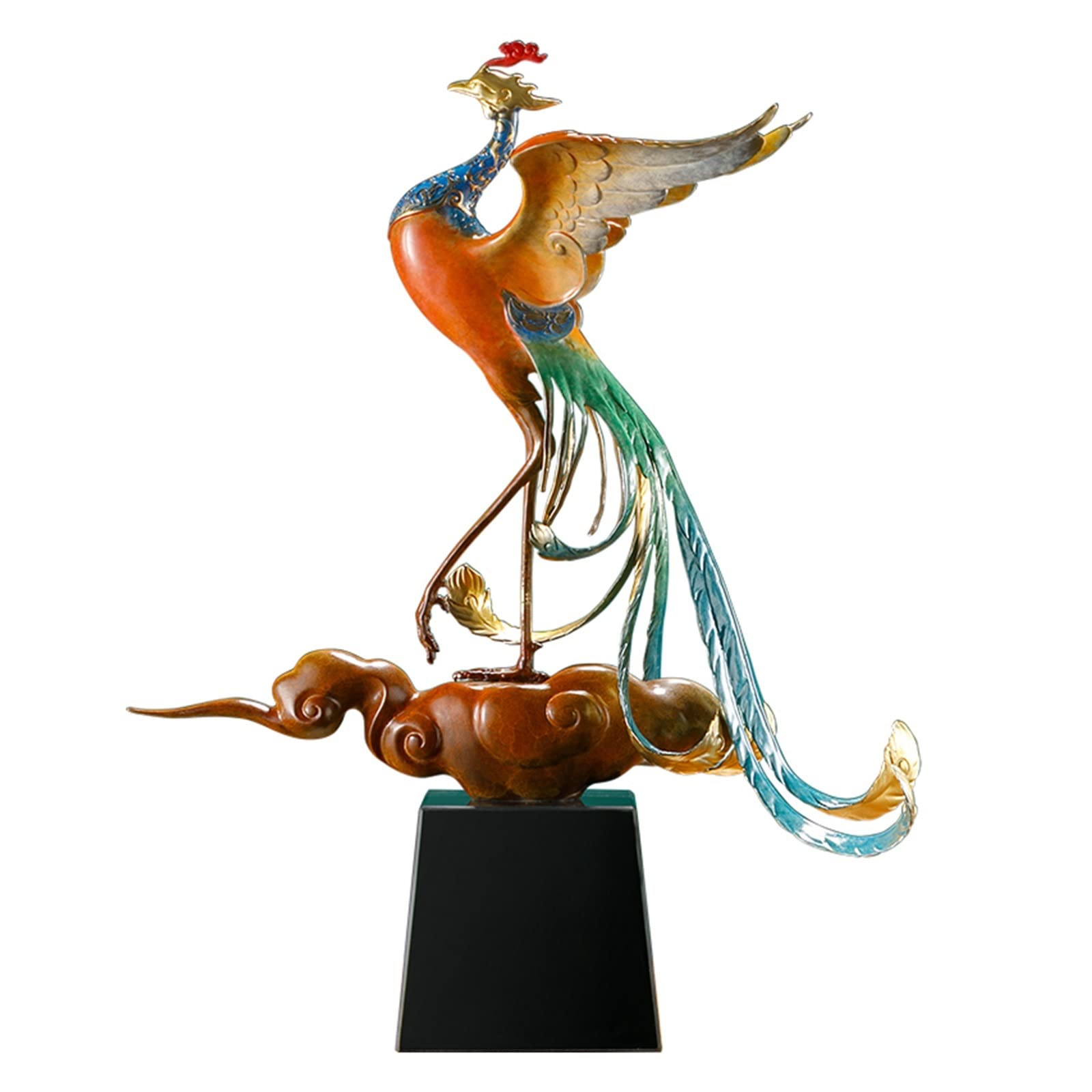 hongchenke34 Copper statue Full Copper Phoenix Ornament Living Room Entrance Crafts Office Large Metal Decorations Sculpture Artwork