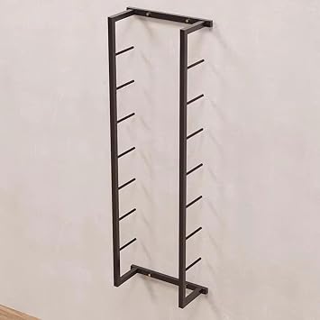 LZMZMQ Black Yoga Mat Wall Holder, 5/7/8/9 Tier Foam Roller/Exercise Mats Storage Rack, for Home/Gym/Club/Fitness Room, Heavy Duty Iron Frame8 Layer