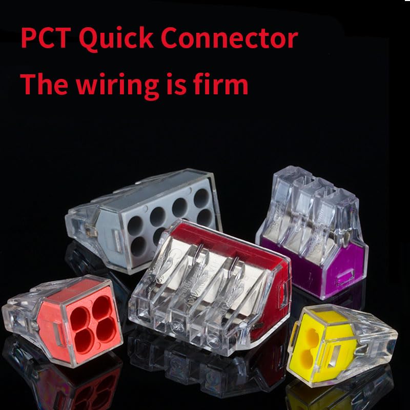 30/50/100PCS Wire Connector Compact Wire Wiring Connector PPCT-102/103D/104 Conductor Controller Terminal Block(PCT-102,100Pcs)