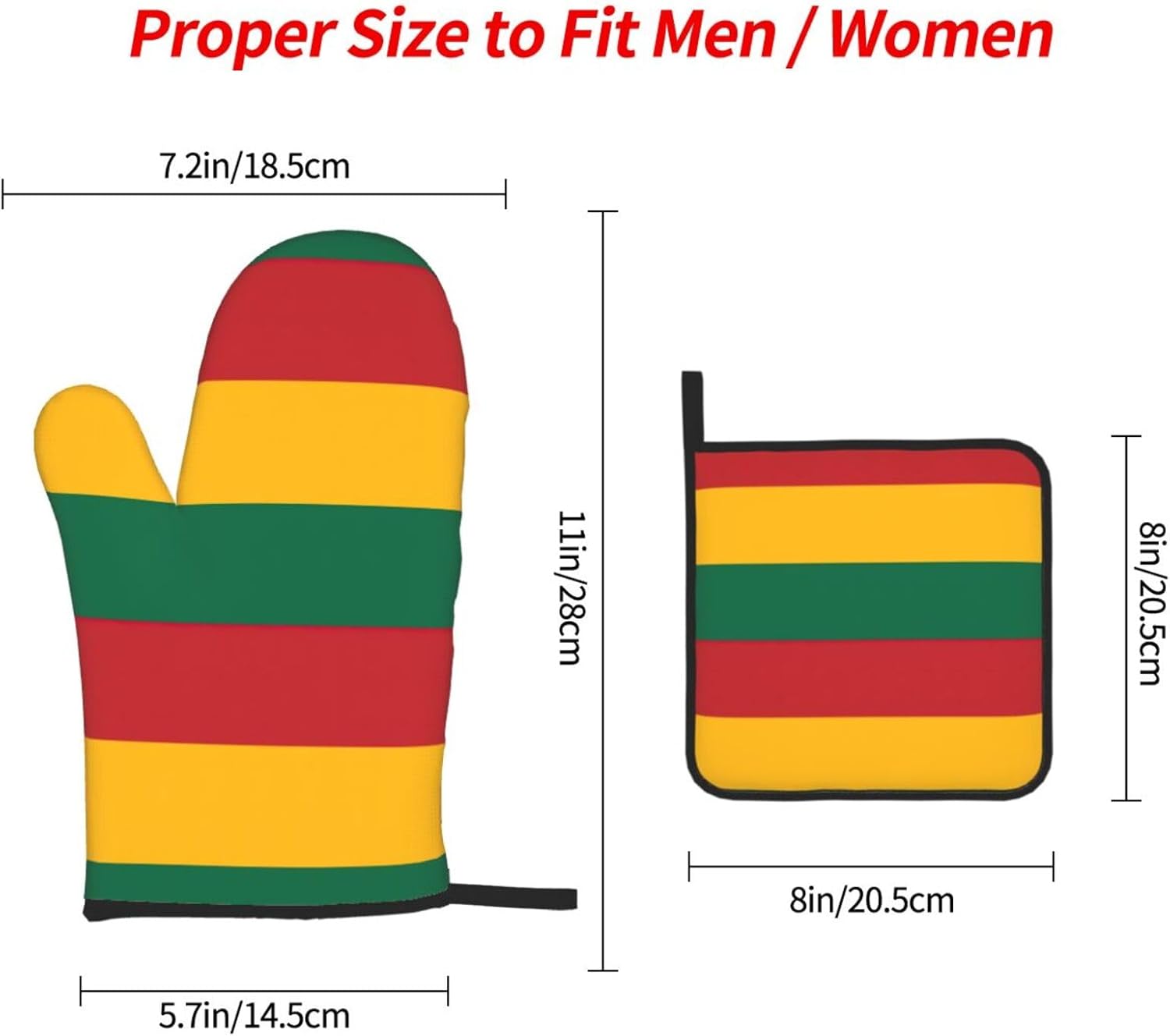 Flag of Lithuania Print Heat Resistant Microwave Gloves, Used for Baking, Cooking, and Fashion Kitchen Essentials