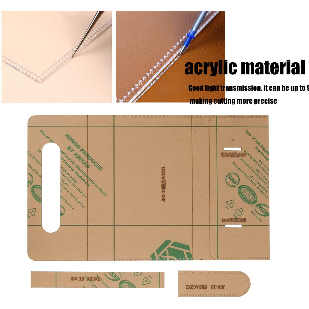 Set di stencil in pelle, acrilico trasparente fai da te in pelle