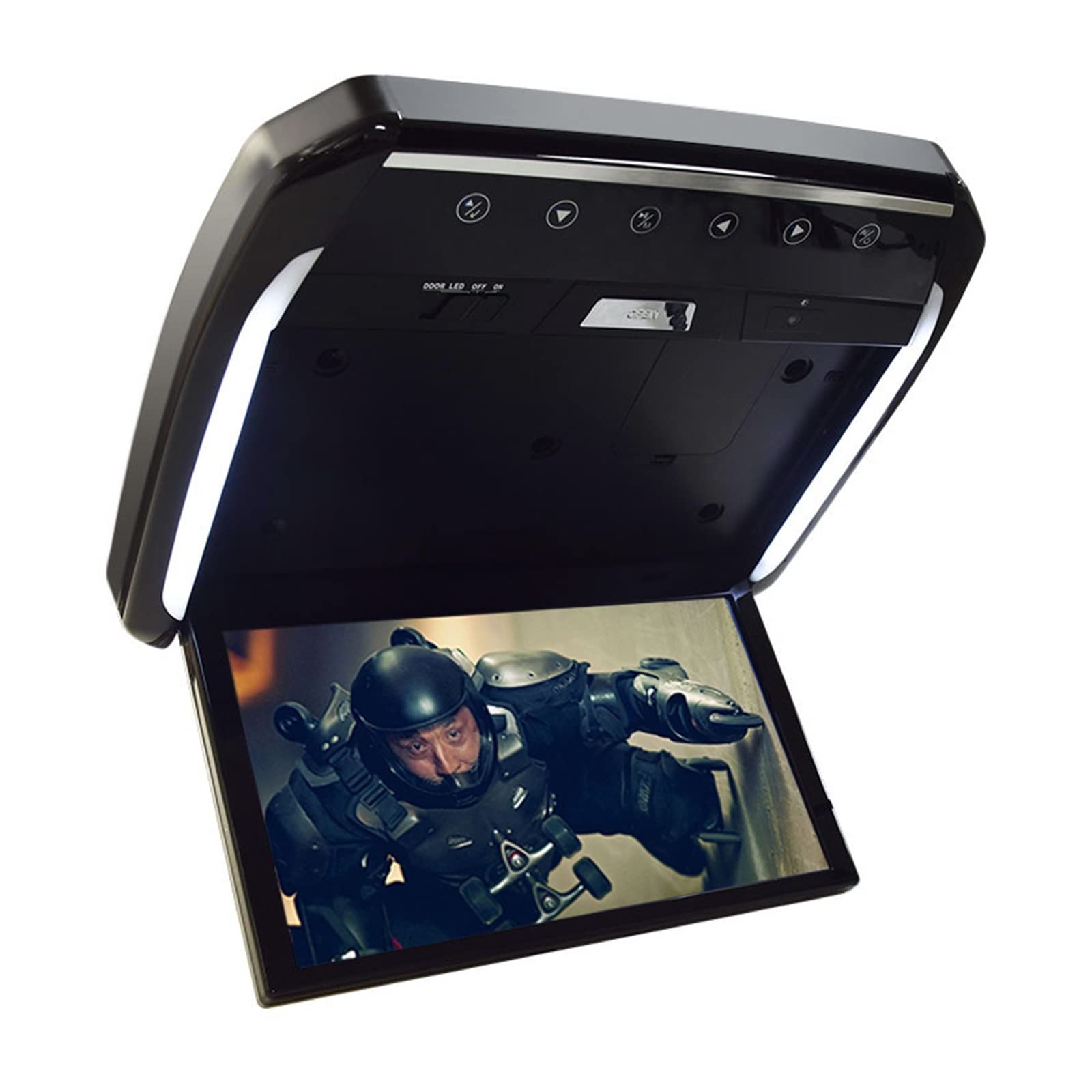 Telewizor samochodowy, Monitor do montażu na dachu samochodu 15.6 Cal przenośny telewizor HD ekran LCD samochodowy wyświetlacz sufitowy 1080P wideo odtwarzacze filmów wyjście
