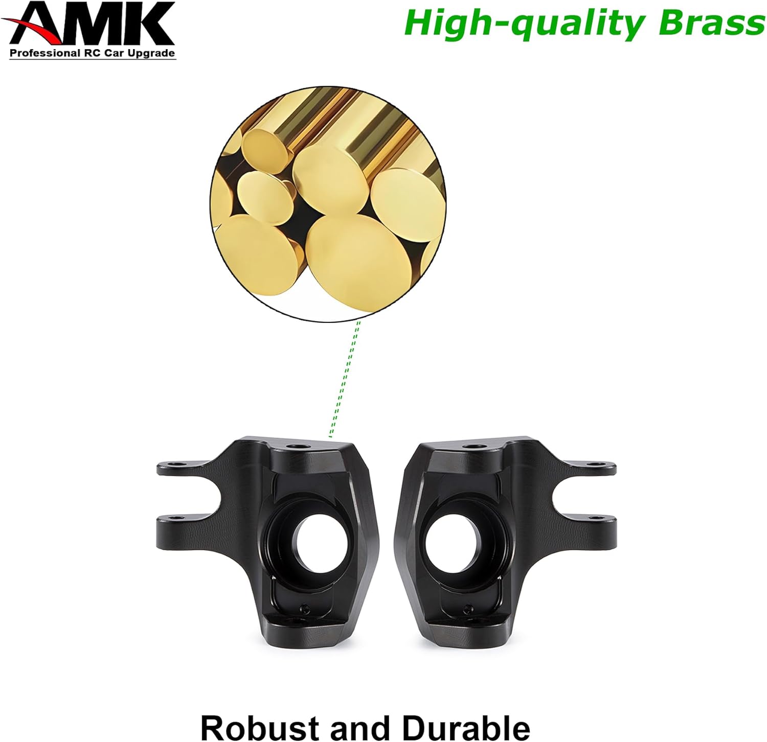 AMK 178g SCX10 II Brass Upgrades Kit C Hub Caster Blocks Steering Knuckles Clamping Lockouts for Front Axle for 1/10 RC Crawler Axial SCX10 AR44 Front Axle Counter Weights