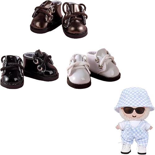 3 pares de mini zapatos coleccionables de monstruos, zapatos de muñeca BJD 18 para figuras de caja ciega, zapatos de elfo de piel sintética (3