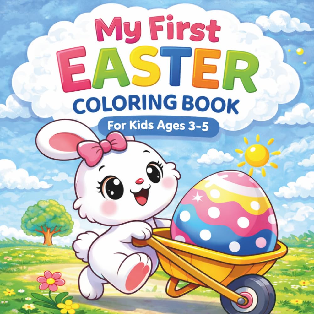 My First Easter Coloring Book for Kids Ages 3-5: Big Simple Bunny and Easter Egg Coloring Pages for Toddlers and Preschoolers with Bold Easy Designs Perfect for Easter Baskets