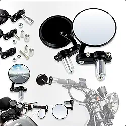 Espelho Retrovisor Moto Redonodo Café Racer Universal Para Guidão 7/8