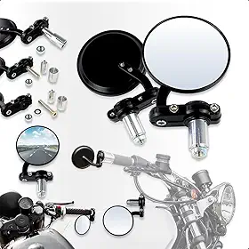 Espelho Retrovisor Moto Redonodo Café Racer Universal Para Guidão 7/8