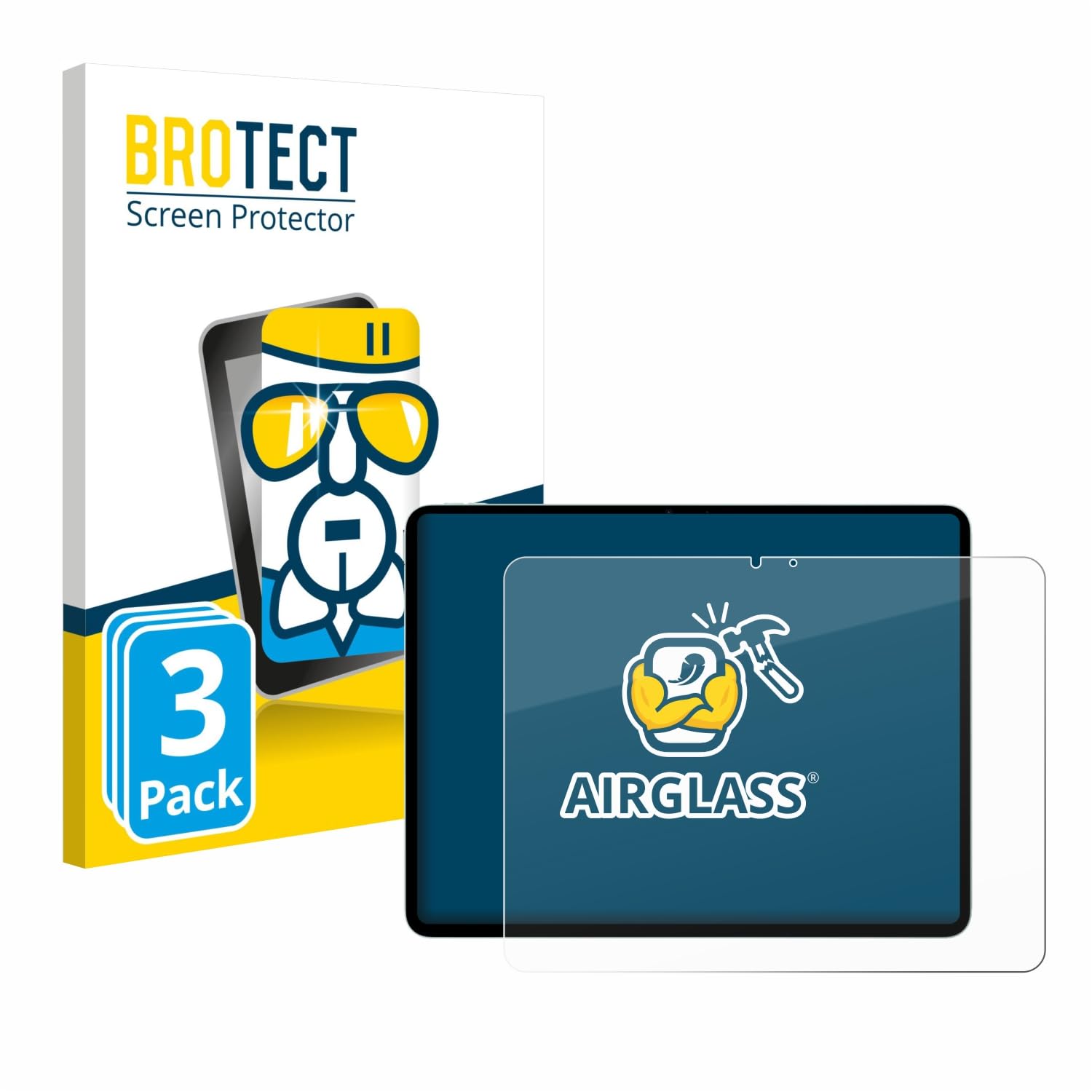 brotect 3 Pezzi Pellicola Vetro per Apple iPad Air 13" M3 WiFi 2025 | Chiara Protezione Schermo Made in Germany, Durezza 9H Anti-Graffio Glass Screen Protector