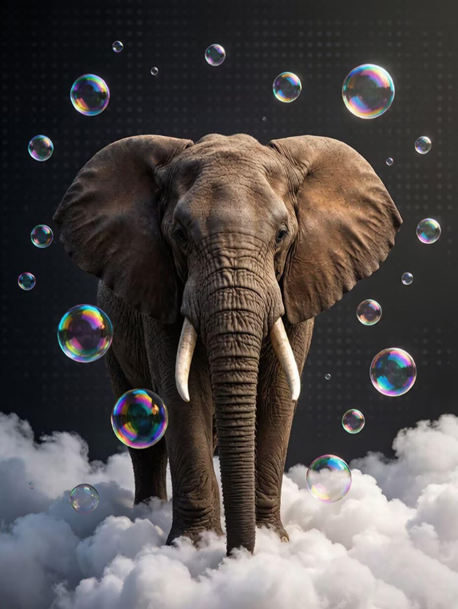 Malen Nach Zahlen Erwachsene Elefant Paint by Numbers 60x90cm M-E59GK